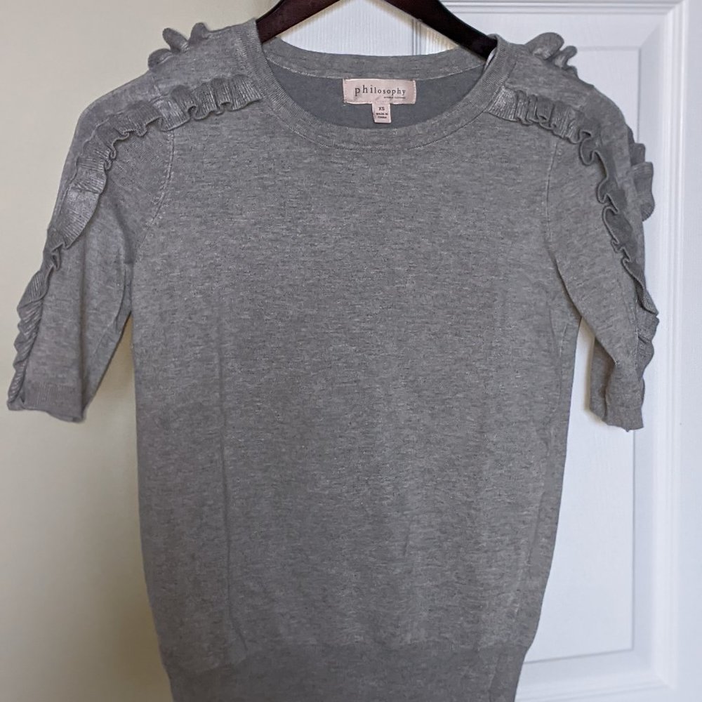 Philosophy Ruffle Sweater With Ruffles